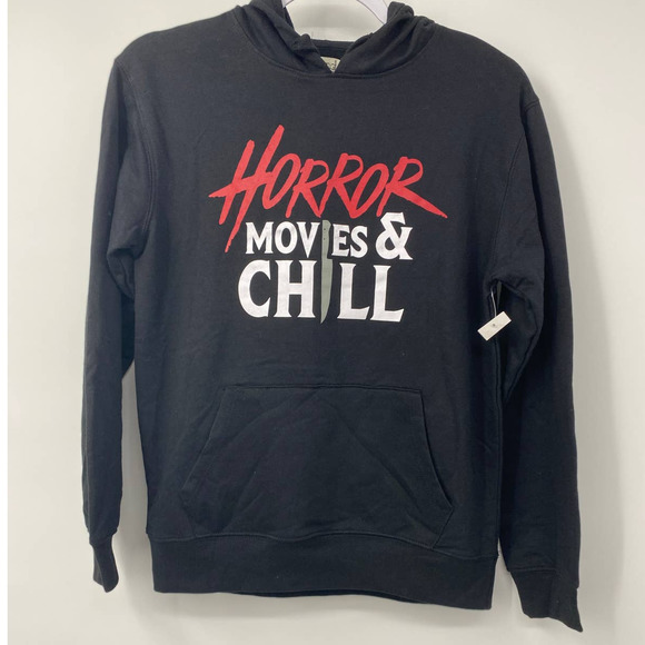 Wound Up Tops - Wound Up Horror Movies & Chill Black Hoodie - NEW